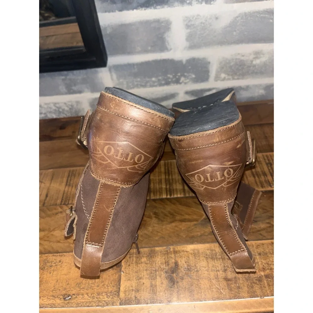 OTTO Men's Brown Leather Buckle Zip Ankle Boots US‎ 13